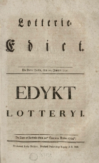 Lotterie-Edict