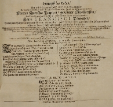 Triumpff des Todes, bey ansehnlicher [...] Leich-Begängnüss der [...] Dorothea Teupitzin, gebohrner Chwalkowskin, des [...] Francisci Teupitzes [...] Haus-Ehre, welche [...] cantate war der 4. May [...] 1681sten Jahres [...]